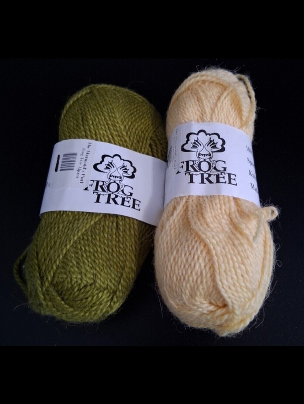 NWT Lot Of 2 Frog Tree Green & Yellow Alpaca Wool Craft Crochet Knit Yarn